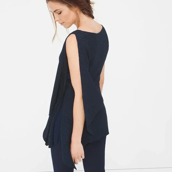 NWT WHBM Asymmetric Drape Sleeve Shimmer Sweater - Picture 2 of 7